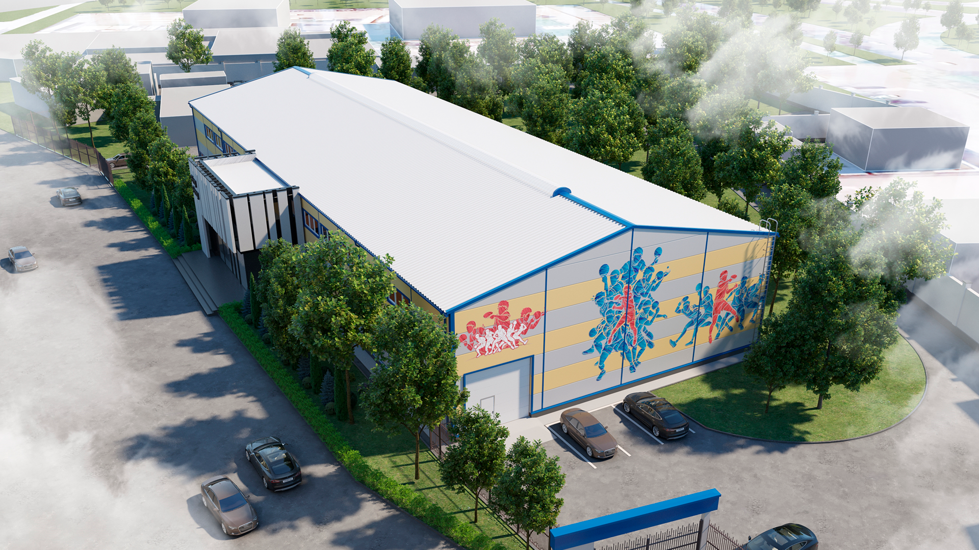 191. Pre-engineered sports hall 24W x 62L x 6H in Tashkent, Uzbekistan