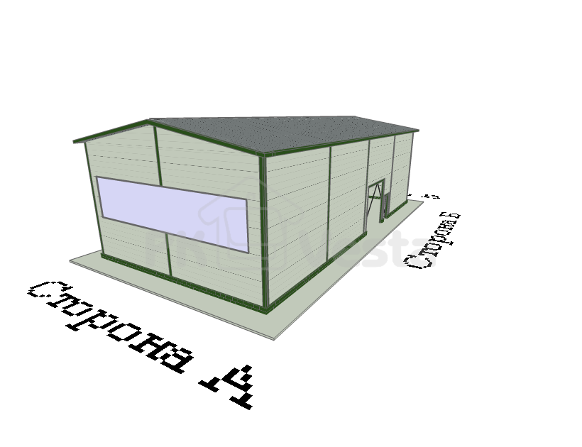 78. Prefabricated steel car service 12 х 24 х 7 in Almaty Ata, Kazakhstan