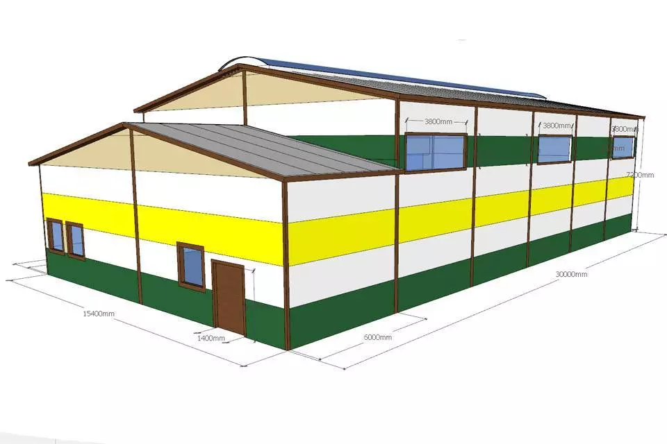 131. Pre-engineered sports hall 15x30x7 in Blagoveshchensk, Russia