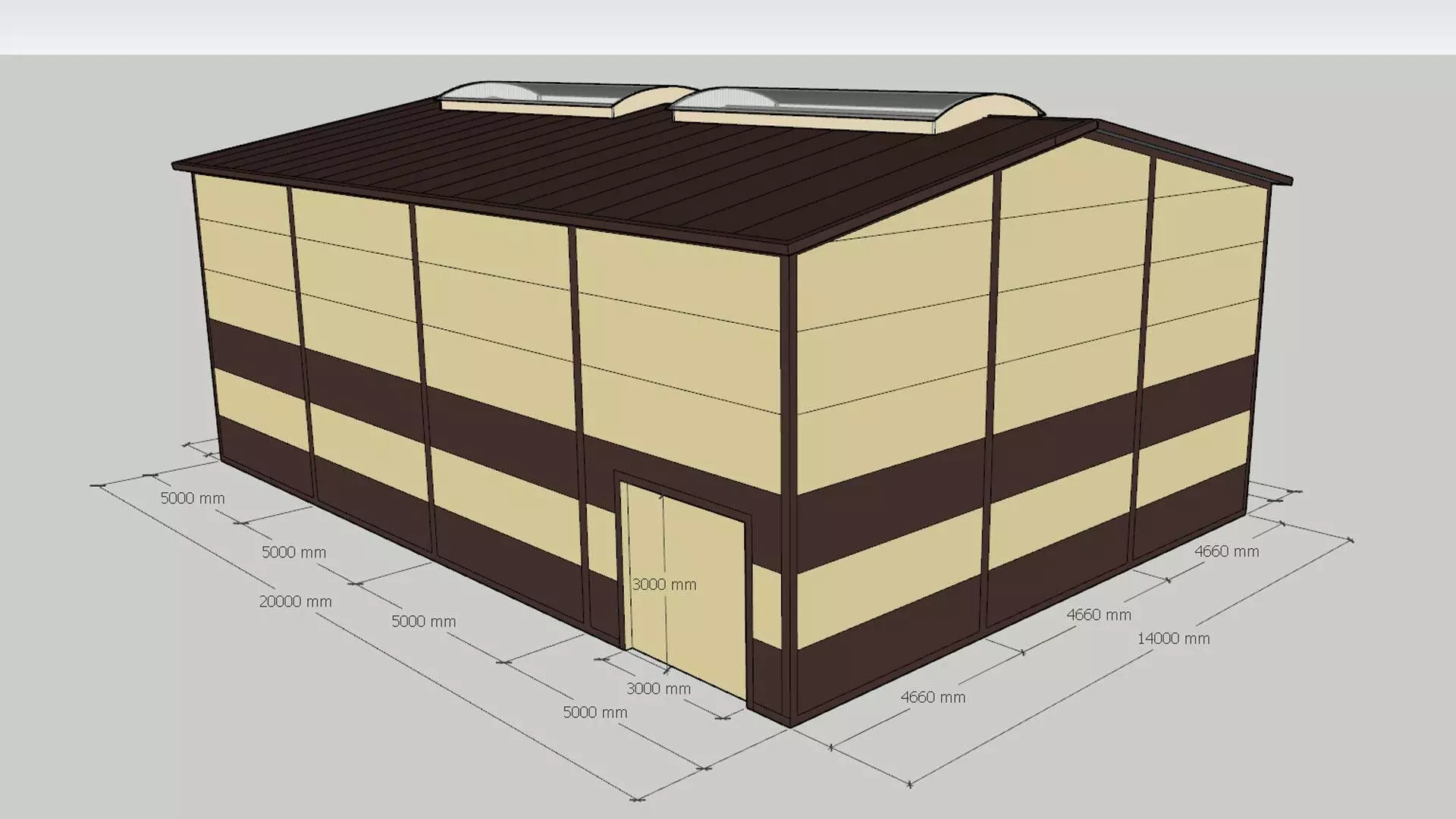 151. Pre-fabricated production shop 14x20x6 for for the manufacture of products from polypropylene in Troitsk, Russia