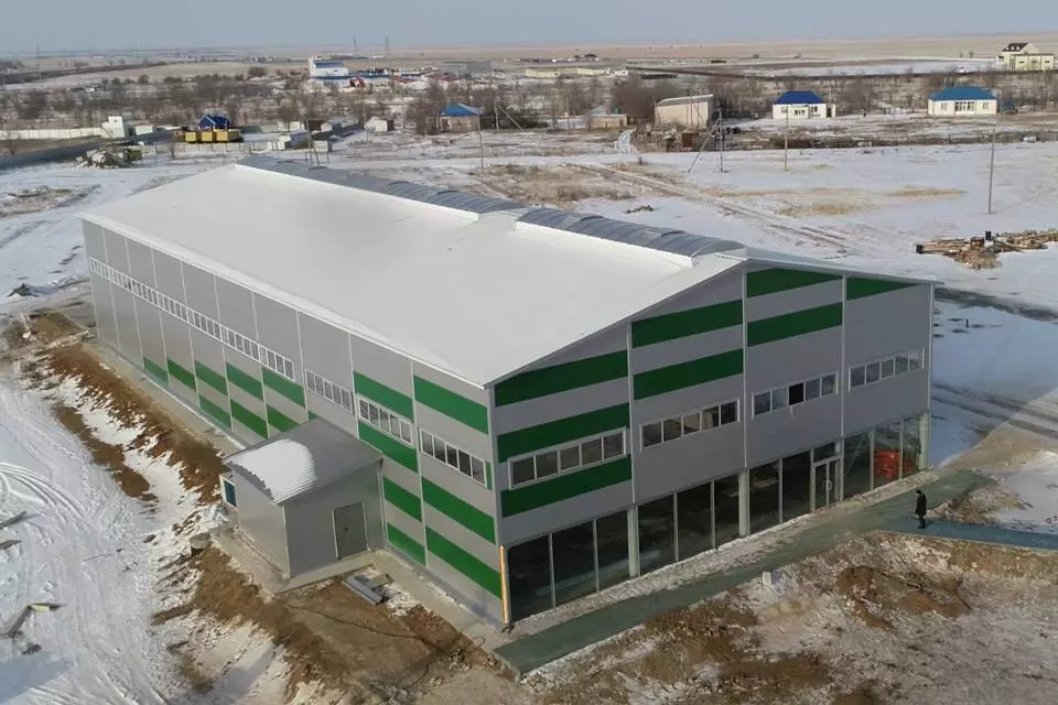 PK Vesta plant announces the completion of the assembly of a pre-fabricated plant / office 24x60x8 for the manufacture of solar panels in Aksai, Kazakhstan