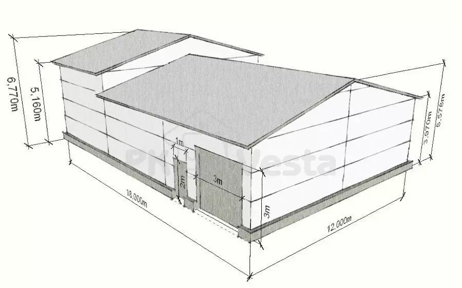 Prefabricated warehouse 12 x 18 x 7 with office space put into operation in Izhevsk, Russia