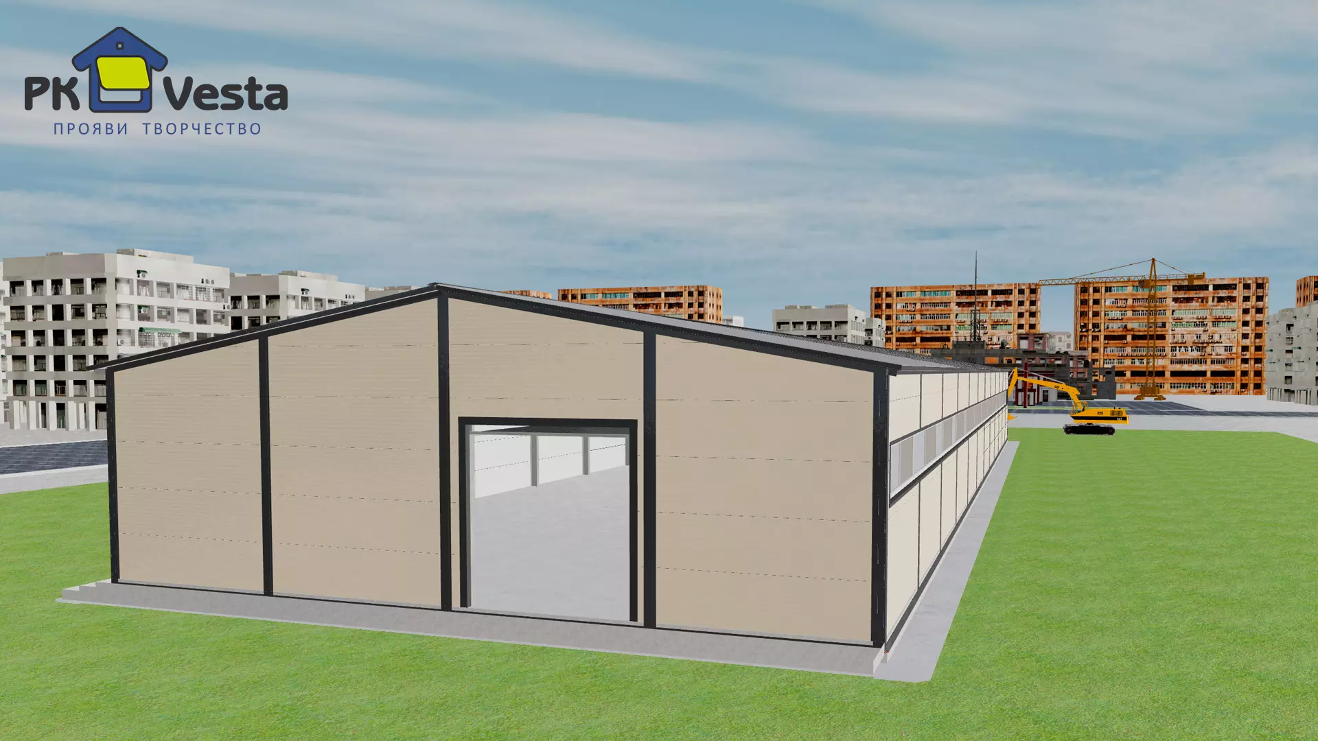 PK Vesta announces an order for a pre-engineered warehouse 20W x 74L x 4.3H made out of LSGF for storing food products in Lugansk, Russia