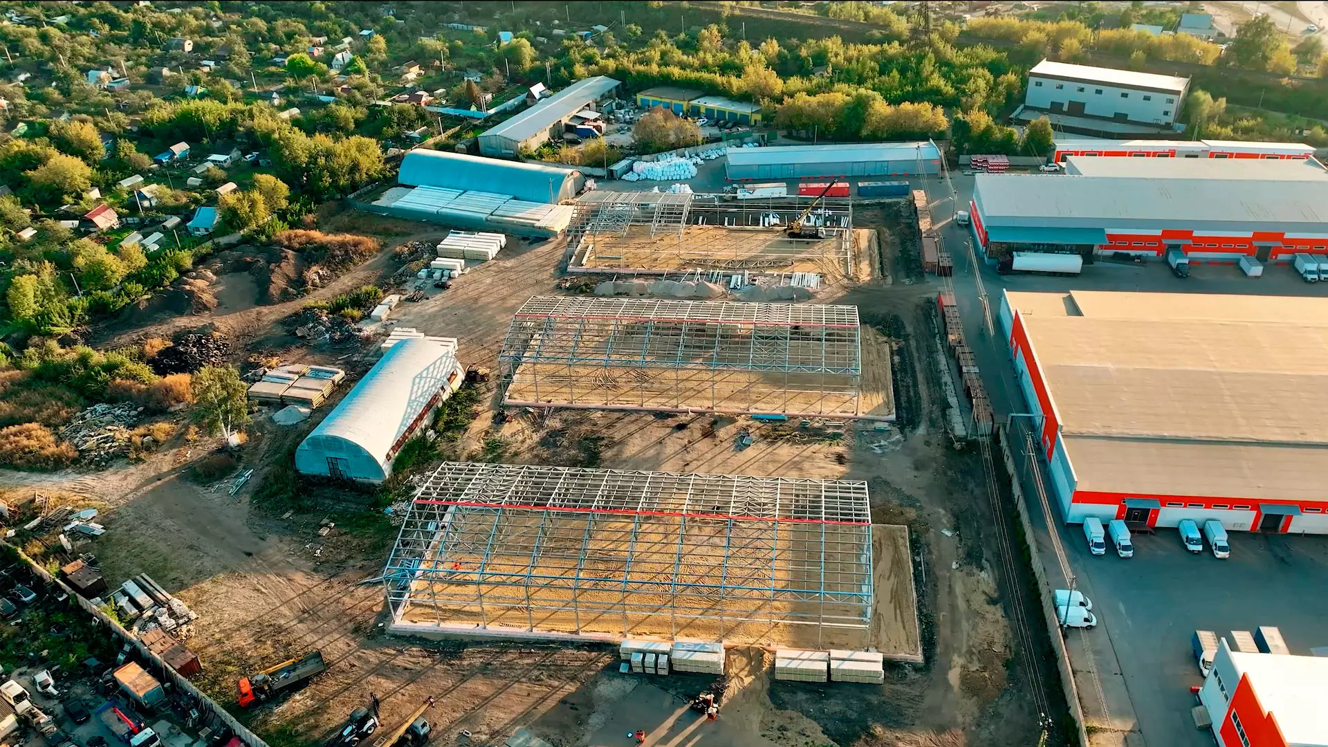 The PK Vesta plant announces the order of three prefabricated warehouses 24W x 60L x 6H for rent in Ryazan, Russia