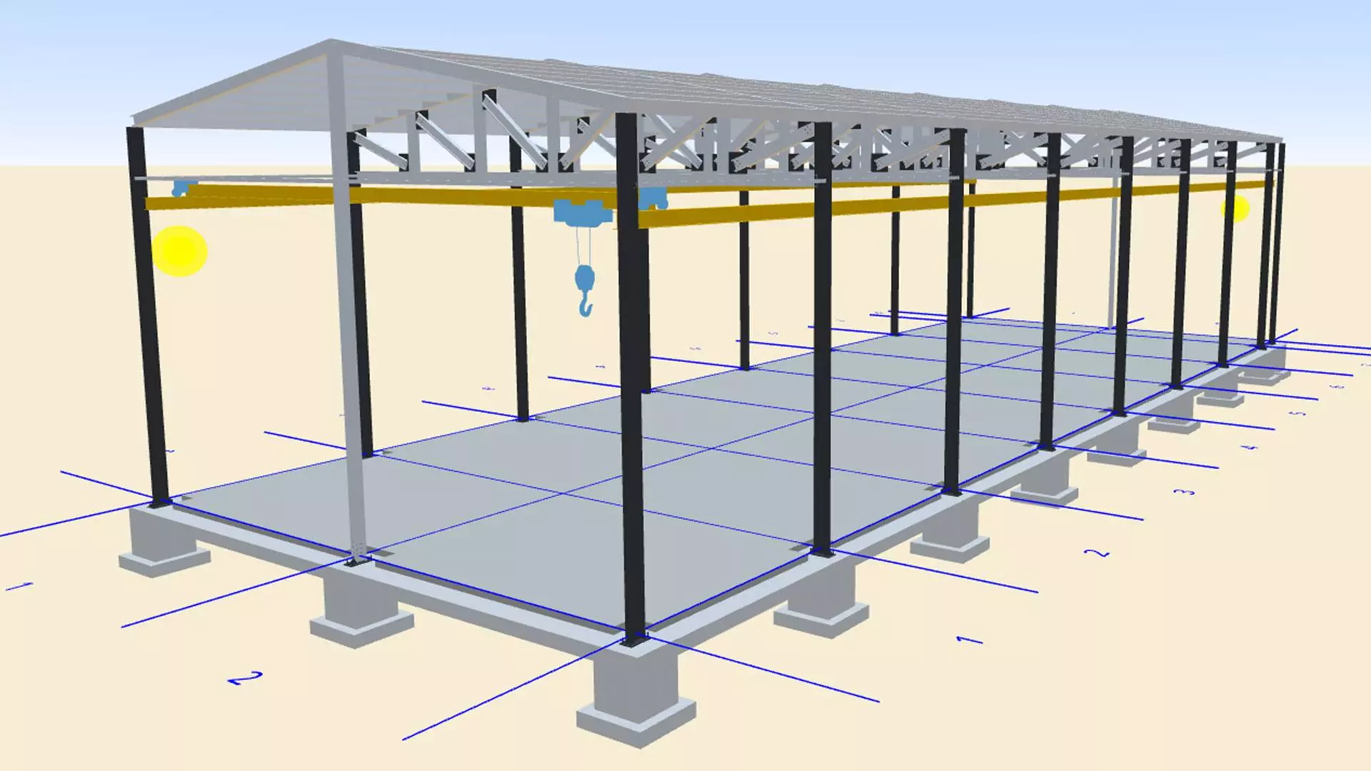 Plant PK Vesta announces an order for a pre-fabricated workshop 15.5W x 44L x 8H with a 5.2t beam crane for maintenance and repair of gas equipment in Magnitogorsk, Russia