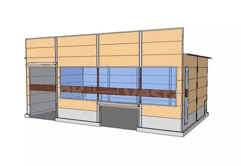 Installation of the frame for the prefabricated store 20 x 12 x 7.5 in Novomoskovsk, Russia is completed
