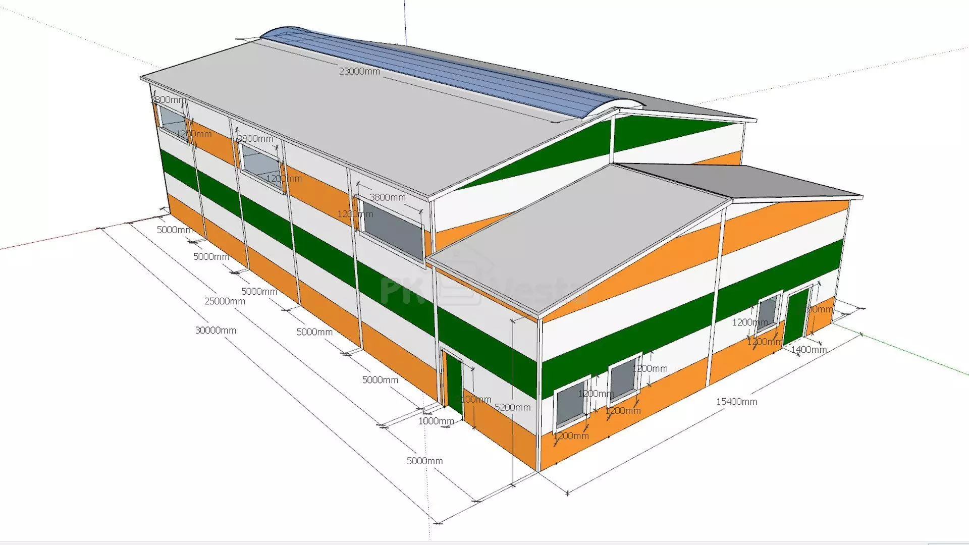 PK VESTA announces the order of the pre-engineered children's sports hall 15.4 x 30 x 7.2 on the peninsula Crimea near Feodosia, Russia.