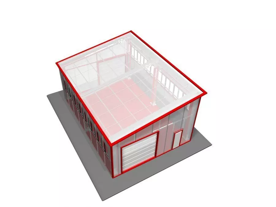 Construction of an exhibition model of the Z-Top building at the production site