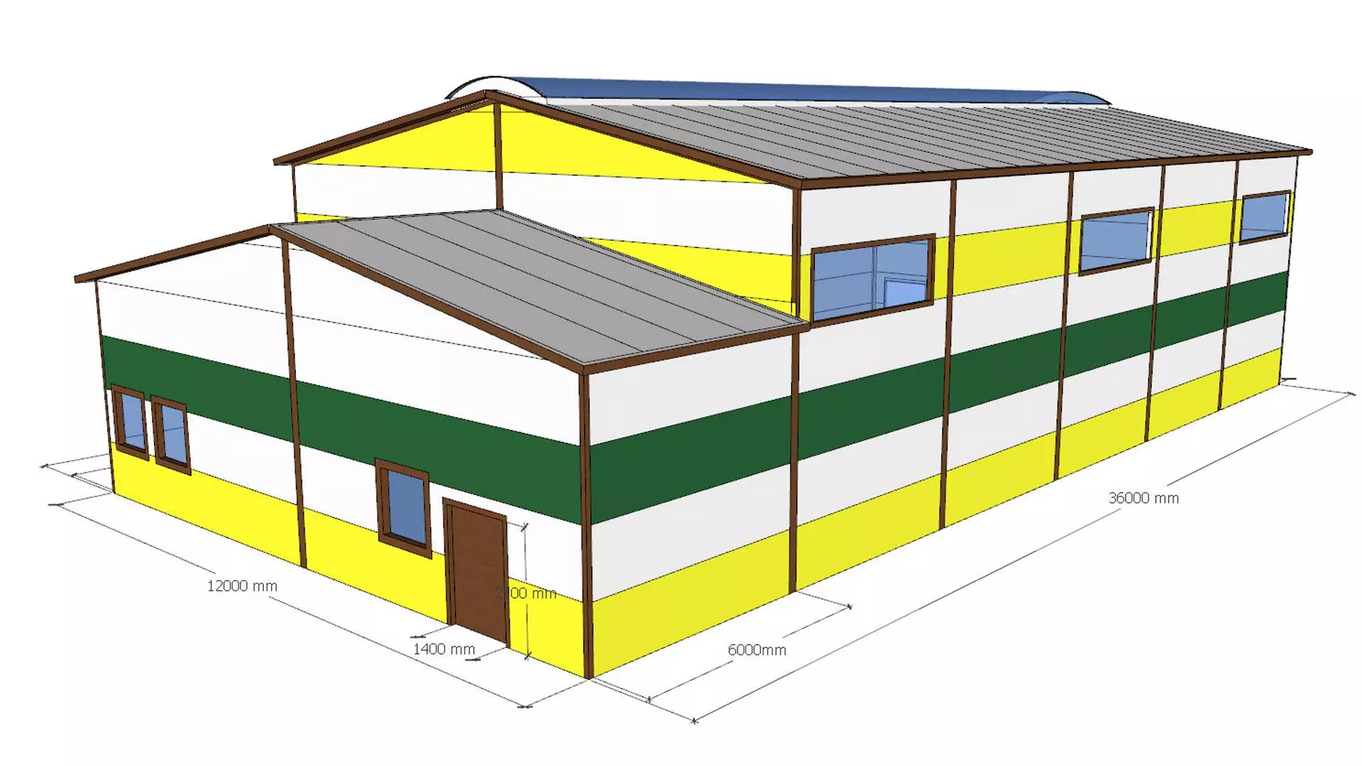 PK Vesta plant announces an order for a pre-fabricated sports hall 12x36x6/4 in Yalta, Crimea, Russia