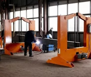 Spot welding of stiffness ribs on column