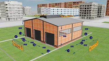 197. Pre-engineered steel garage 18W x 12L x 4H out of LSF for storing cars in Tula, Russia.